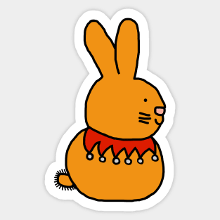 Cute Gold Bunny with a Fancy Collar Sticker